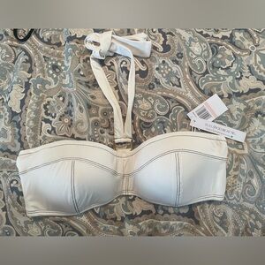Bleu Rod Beattie White Bandeau Bikini Top
